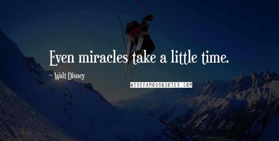 Walt Disney Quotes: Even miracles take a little time.