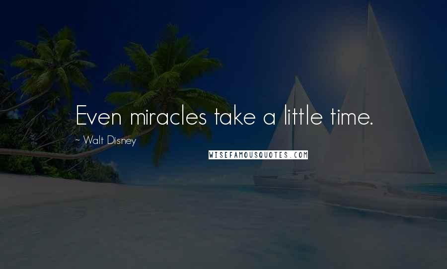 Walt Disney Quotes: Even miracles take a little time.