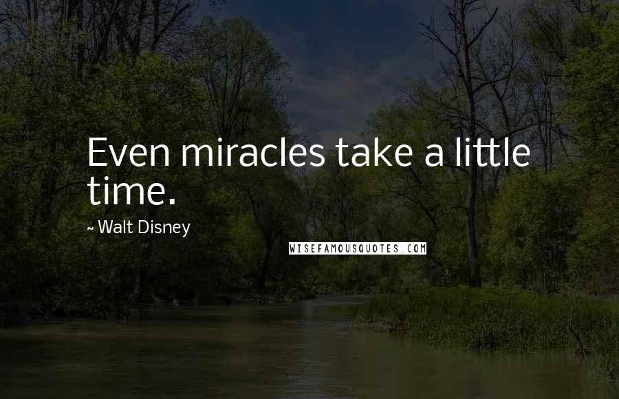 Walt Disney Quotes: Even miracles take a little time.