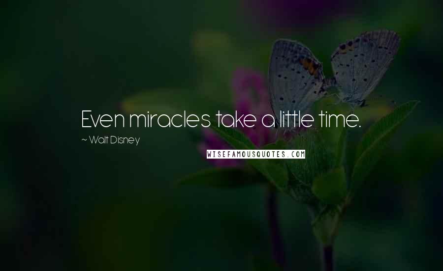 Walt Disney Quotes: Even miracles take a little time.