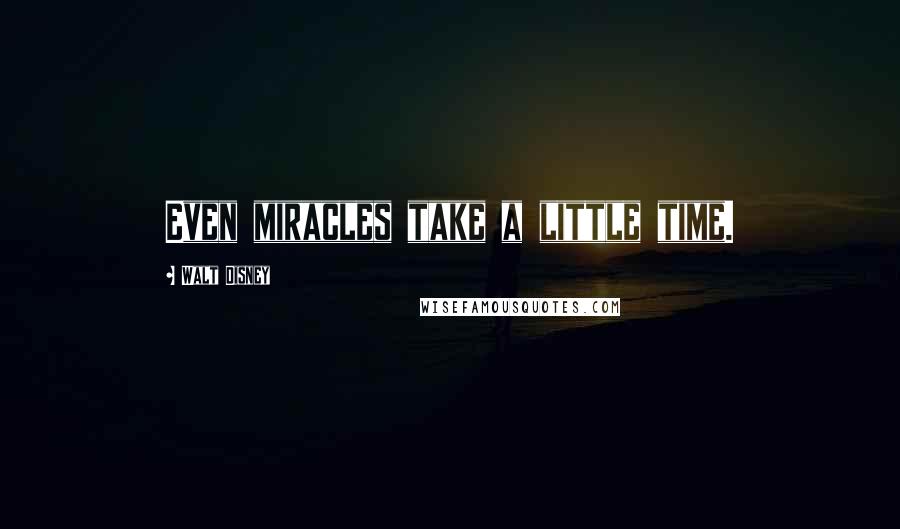 Walt Disney Quotes: Even miracles take a little time.