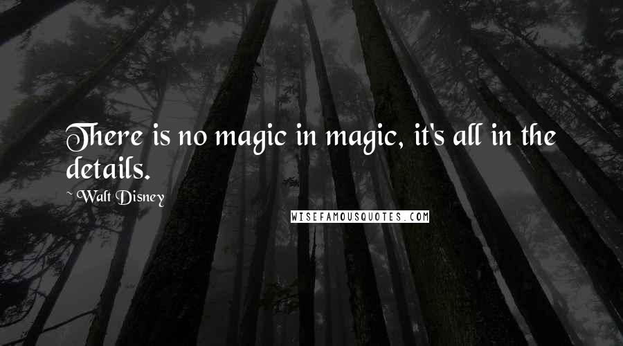 Walt Disney Quotes: There is no magic in magic, it's all in the details.