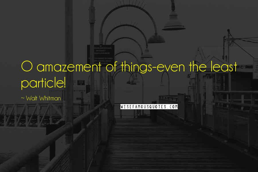 Walt Whitman Quotes: O amazement of things-even the least particle!