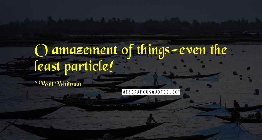 Walt Whitman Quotes: O amazement of things-even the least particle!