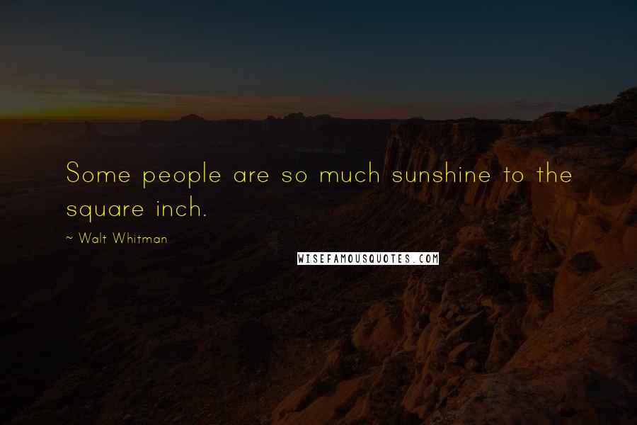 Walt Whitman Quotes: Some people are so much sunshine to the square inch.