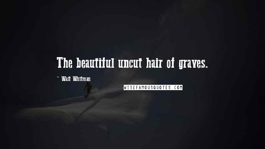 Walt Whitman Quotes: The beautiful uncut hair of graves.