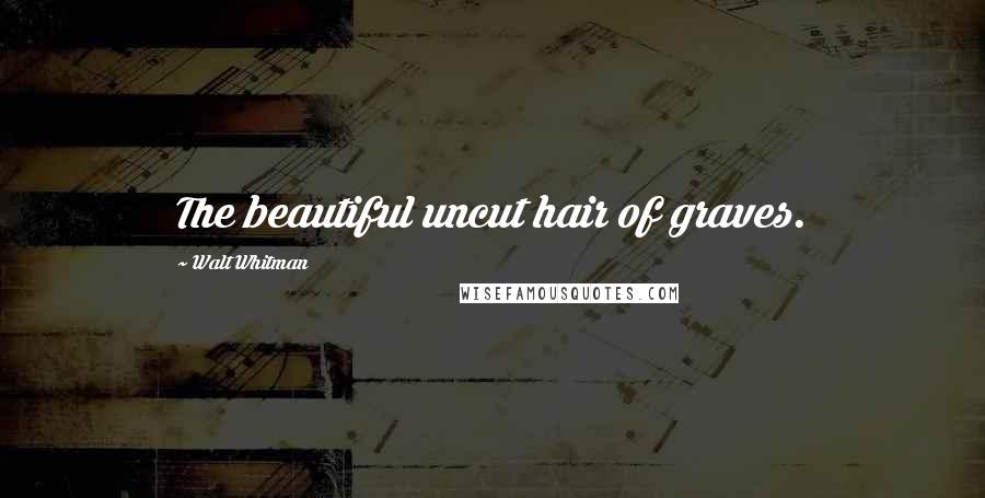 Walt Whitman Quotes: The beautiful uncut hair of graves.