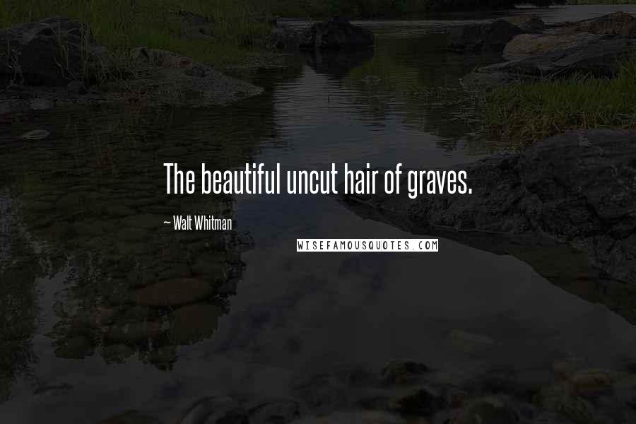 Walt Whitman Quotes: The beautiful uncut hair of graves.