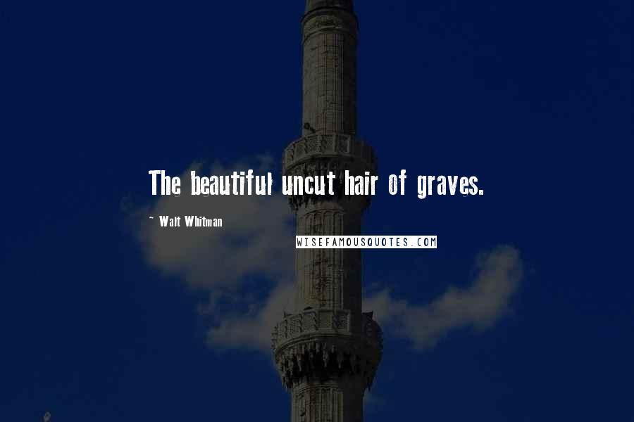 Walt Whitman Quotes: The beautiful uncut hair of graves.