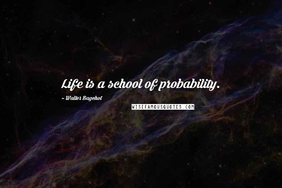 Walter Bagehot Quotes: Life is a school of probability.