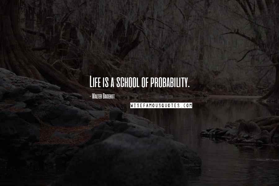 Walter Bagehot Quotes: Life is a school of probability.