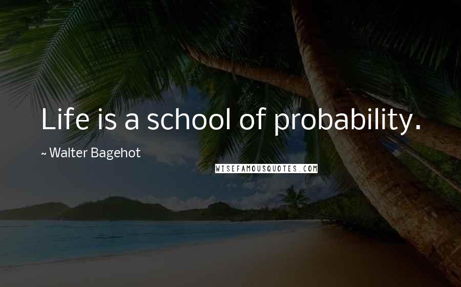 Walter Bagehot Quotes: Life is a school of probability.