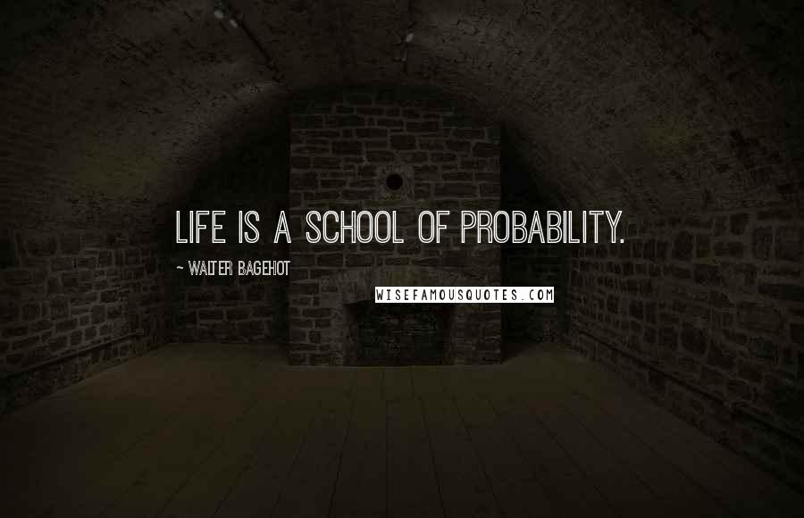 Walter Bagehot Quotes: Life is a school of probability.