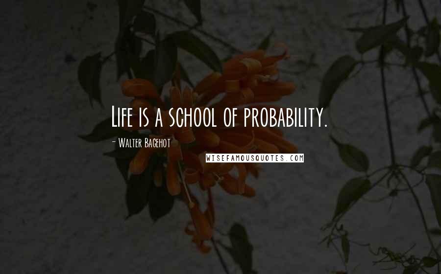 Walter Bagehot Quotes: Life is a school of probability.