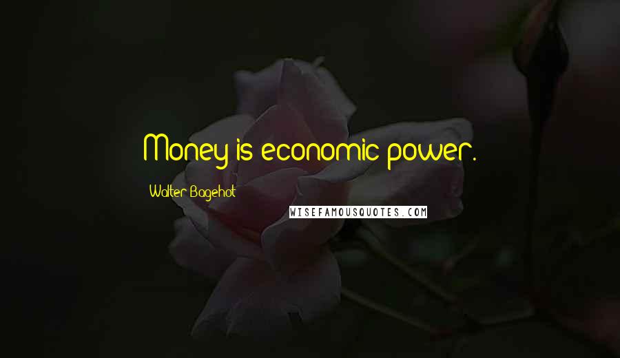 Walter Bagehot Quotes: Money is economic power.