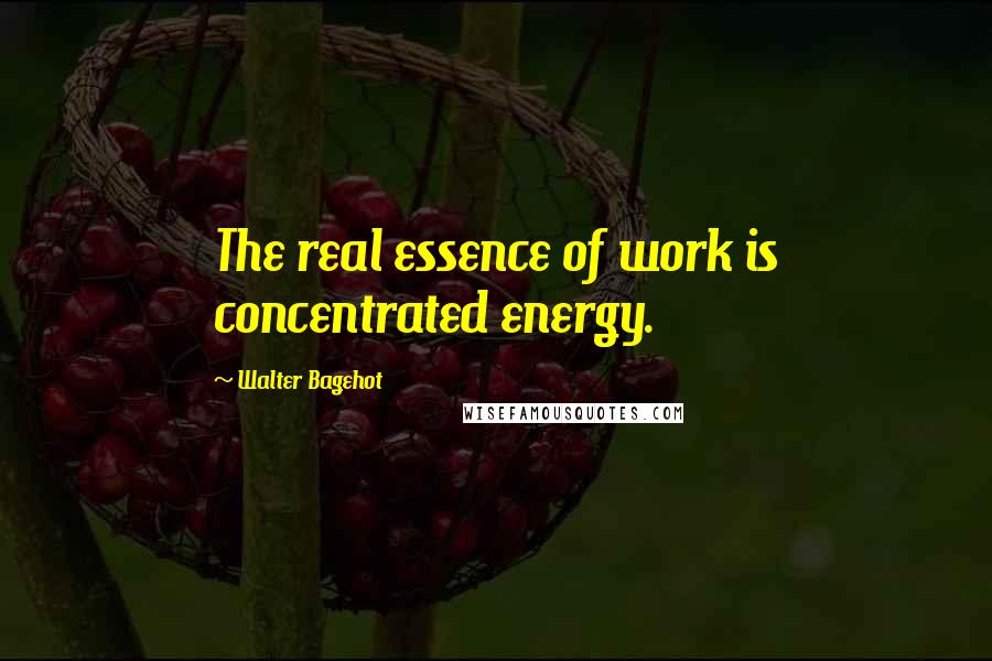 Walter Bagehot Quotes: The real essence of work is concentrated energy.