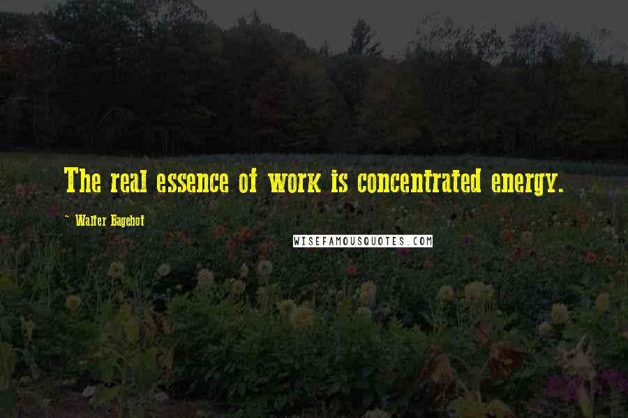 Walter Bagehot Quotes: The real essence of work is concentrated energy.