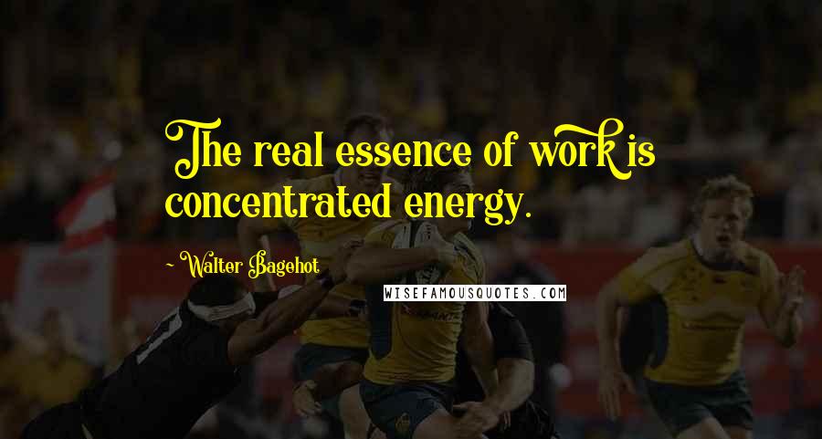 Walter Bagehot Quotes: The real essence of work is concentrated energy.