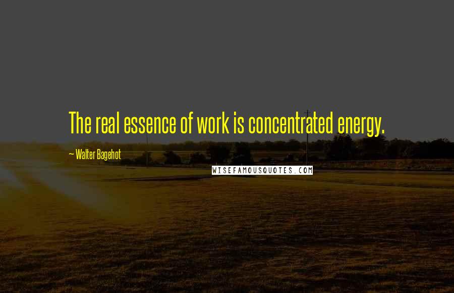 Walter Bagehot Quotes: The real essence of work is concentrated energy.