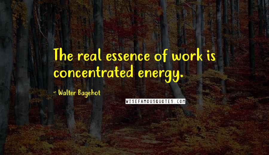 Walter Bagehot Quotes: The real essence of work is concentrated energy.