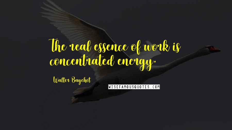 Walter Bagehot Quotes: The real essence of work is concentrated energy.