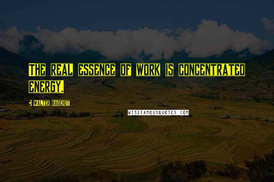 Walter Bagehot Quotes: The real essence of work is concentrated energy.