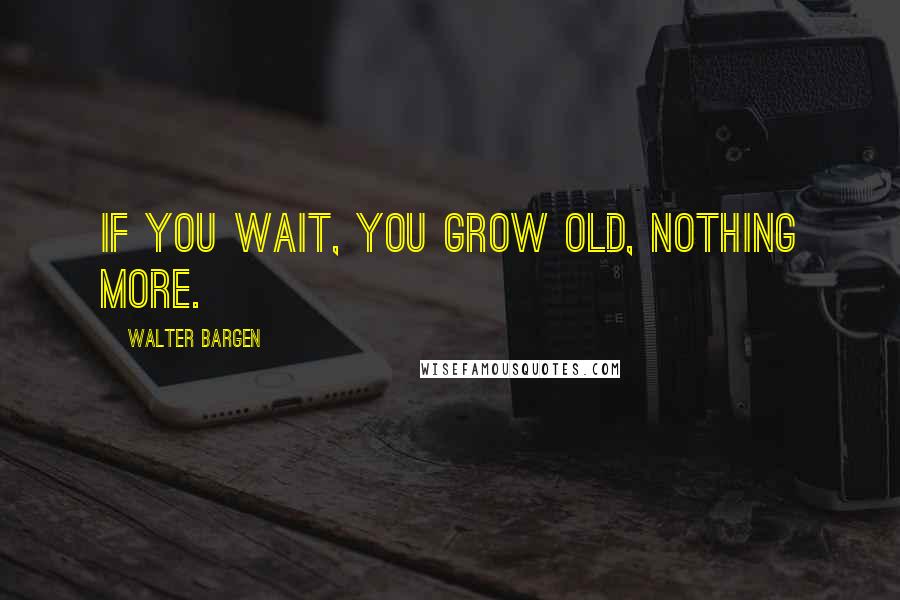 Walter Bargen Quotes: If you wait, you grow old, nothing more.