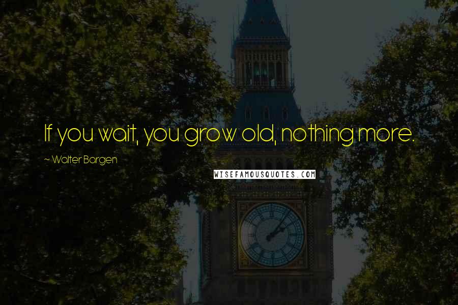 Walter Bargen Quotes: If you wait, you grow old, nothing more.