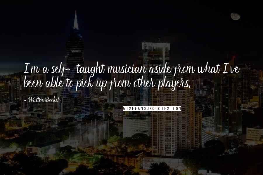 Walter Becker Quotes: I'm a self-taught musician aside from what I've been able to pick up from other players.