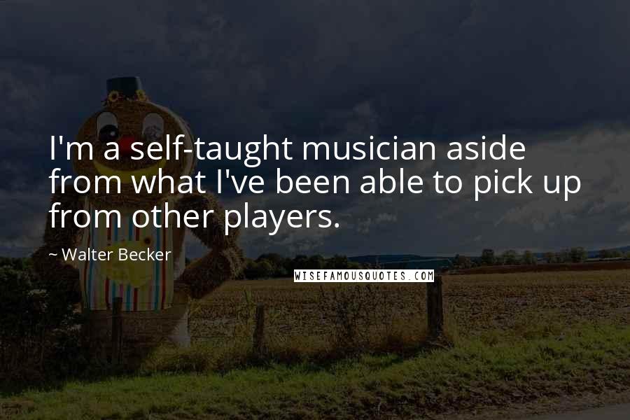 Walter Becker Quotes: I'm a self-taught musician aside from what I've been able to pick up from other players.