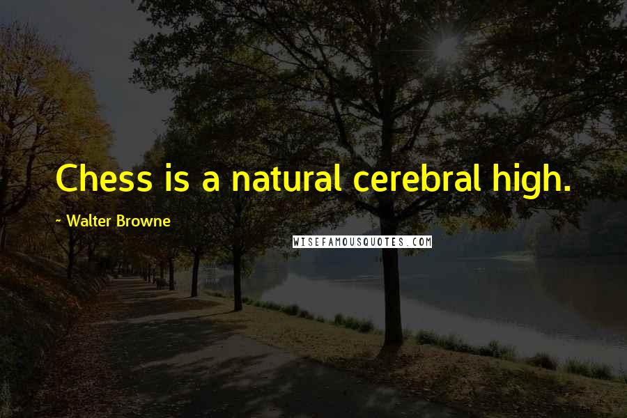 Walter Browne Quotes: Chess is a natural cerebral high.