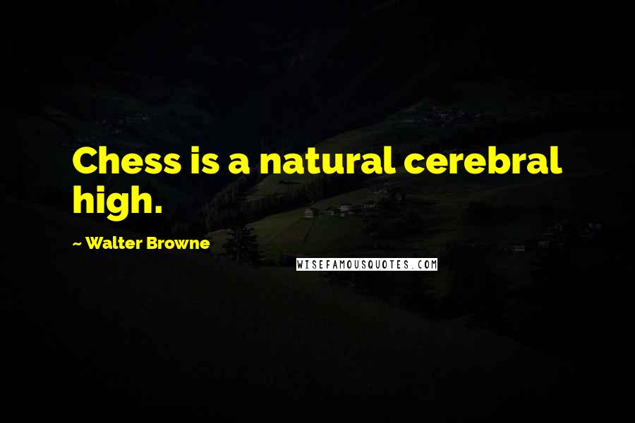 Walter Browne Quotes: Chess is a natural cerebral high.