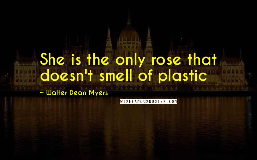Walter Dean Myers Quotes: She is the only rose that doesn't smell of plastic
