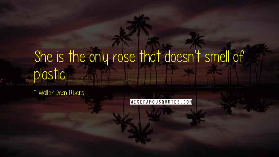 Walter Dean Myers Quotes: She is the only rose that doesn't smell of plastic