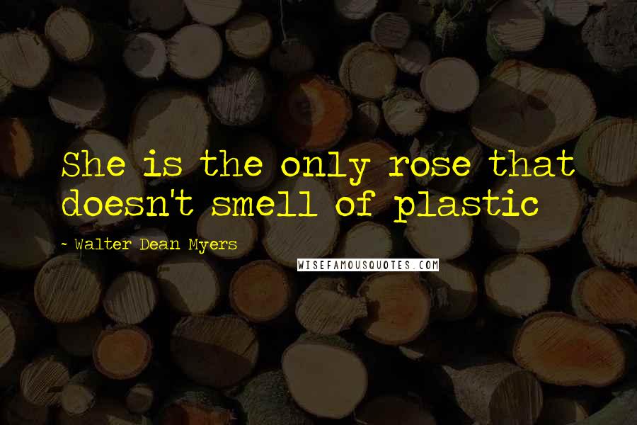 Walter Dean Myers Quotes: She is the only rose that doesn't smell of plastic