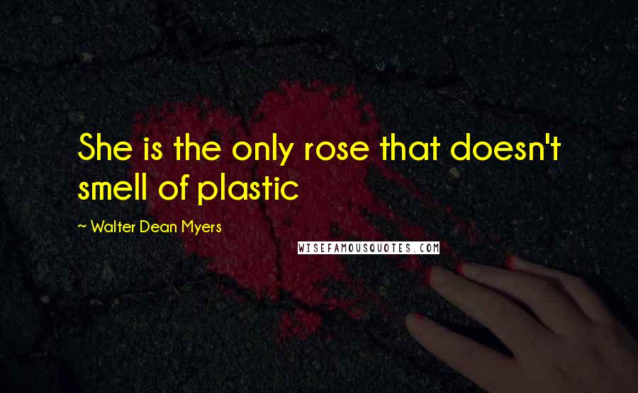 Walter Dean Myers Quotes: She is the only rose that doesn't smell of plastic