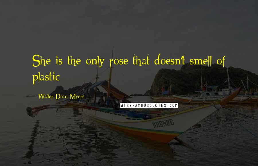 Walter Dean Myers Quotes: She is the only rose that doesn't smell of plastic