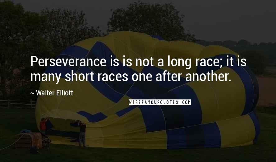 Walter Elliott Quotes: Perseverance is is not a long race; it is many short races one after another.