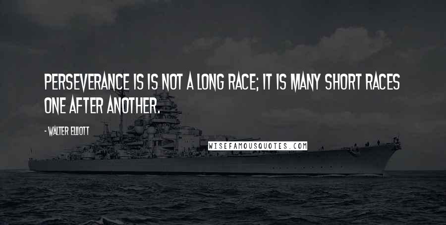 Walter Elliott Quotes: Perseverance is is not a long race; it is many short races one after another.