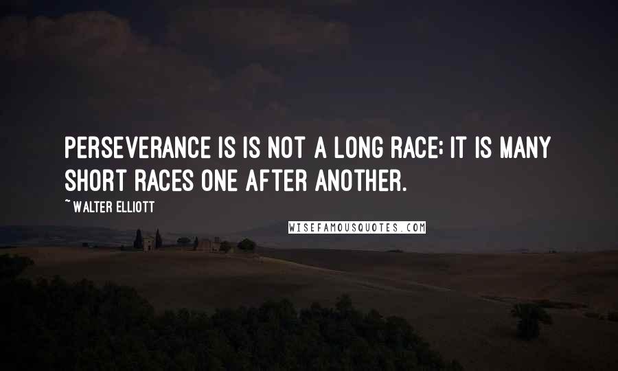 Walter Elliott Quotes: Perseverance is is not a long race; it is many short races one after another.