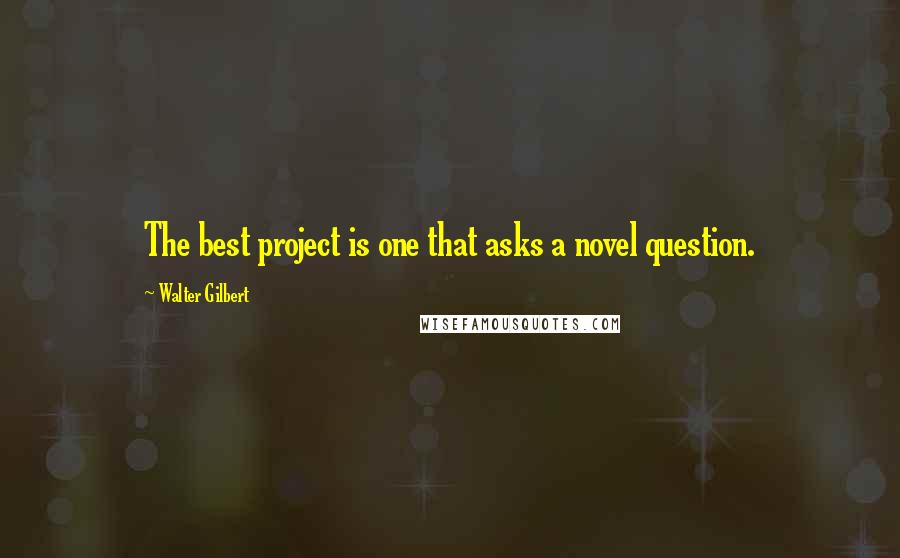 Walter Gilbert Quotes: The best project is one that asks a novel question.