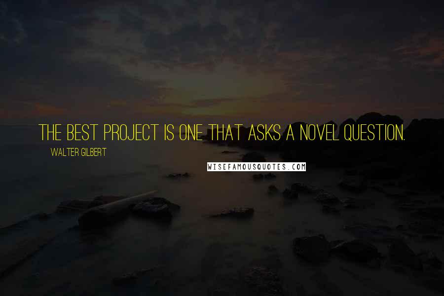 Walter Gilbert Quotes: The best project is one that asks a novel question.