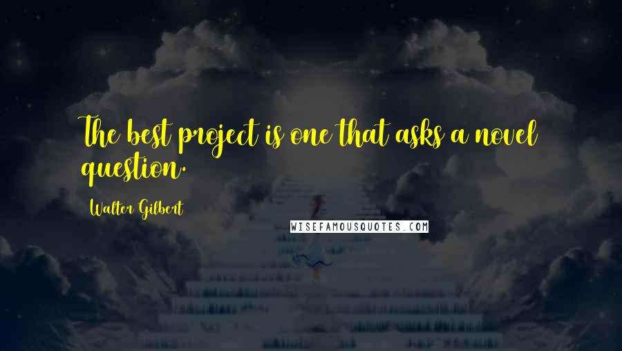 Walter Gilbert Quotes: The best project is one that asks a novel question.