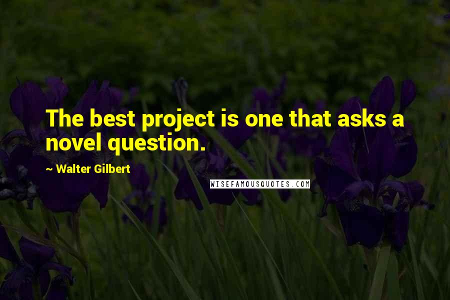 Walter Gilbert Quotes: The best project is one that asks a novel question.