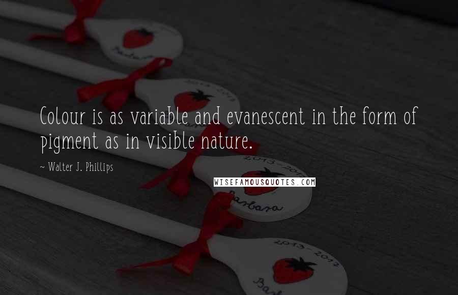 Walter J. Phillips Quotes: Colour is as variable and evanescent in the form of pigment as in visible nature.