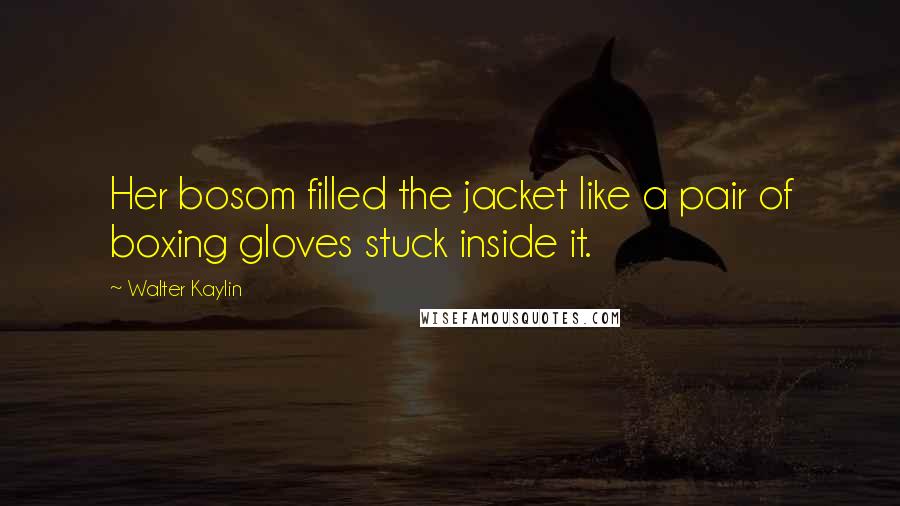 Walter Kaylin Quotes: Her bosom filled the jacket like a pair of boxing gloves stuck inside it.