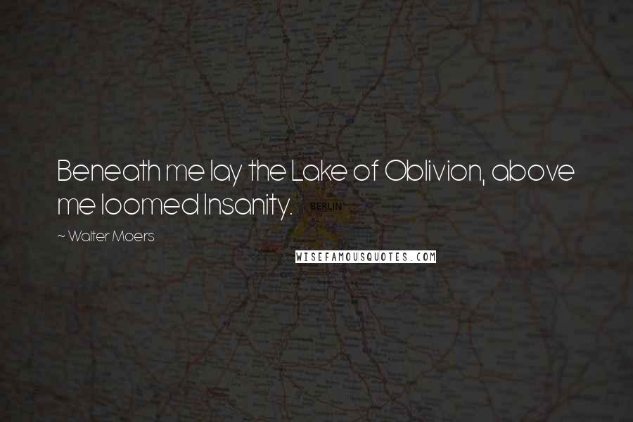 Walter Moers Quotes: Beneath me lay the Lake of Oblivion, above me loomed Insanity.