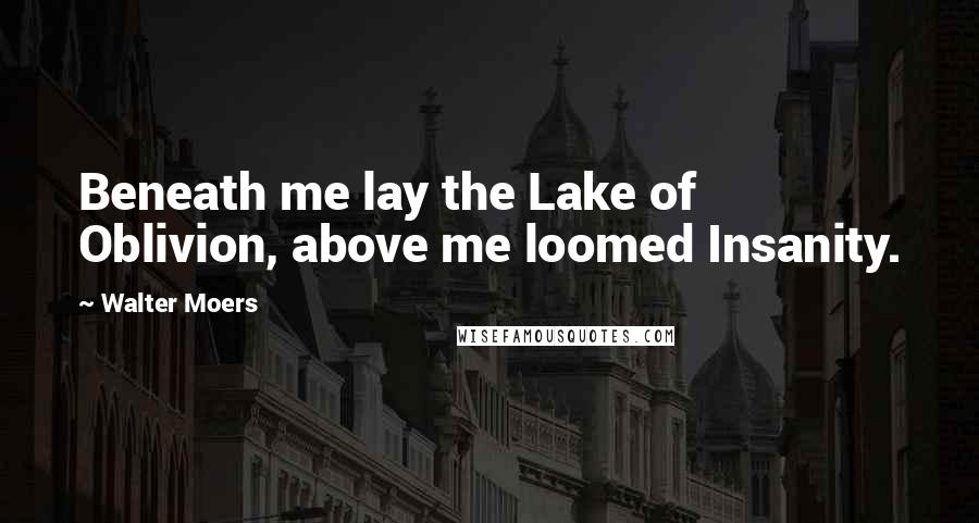 Walter Moers Quotes: Beneath me lay the Lake of Oblivion, above me loomed Insanity.