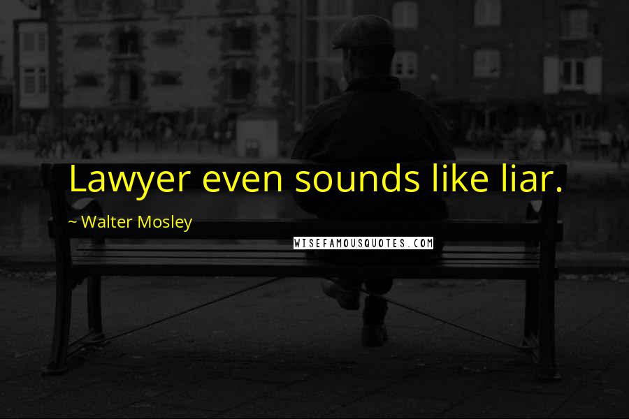 Walter Mosley Quotes: Lawyer even sounds like liar.