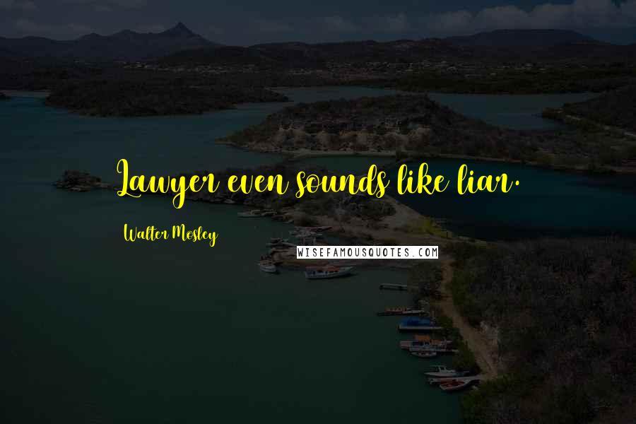 Walter Mosley Quotes: Lawyer even sounds like liar.